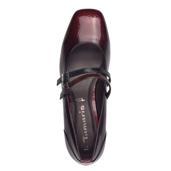 Tamaris | 22318 | Patent Shoe | Merlot Red