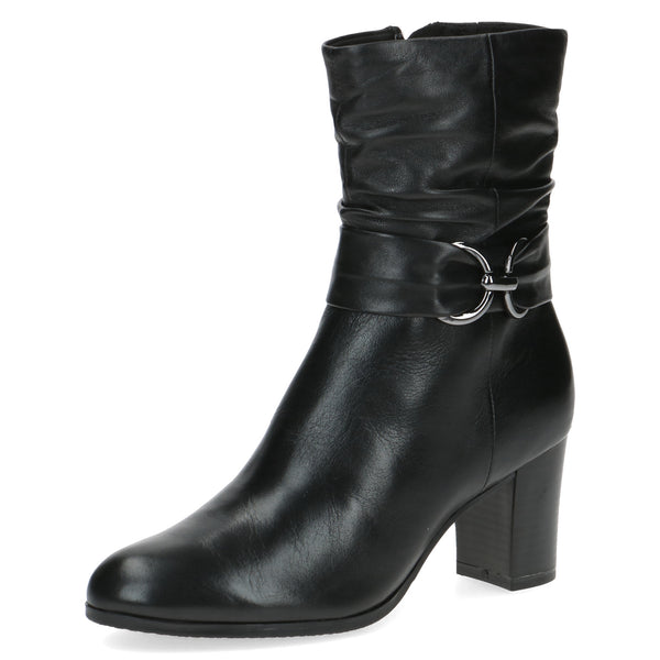 Caprice / 25328 Soft Leather Heeled Boot / Black