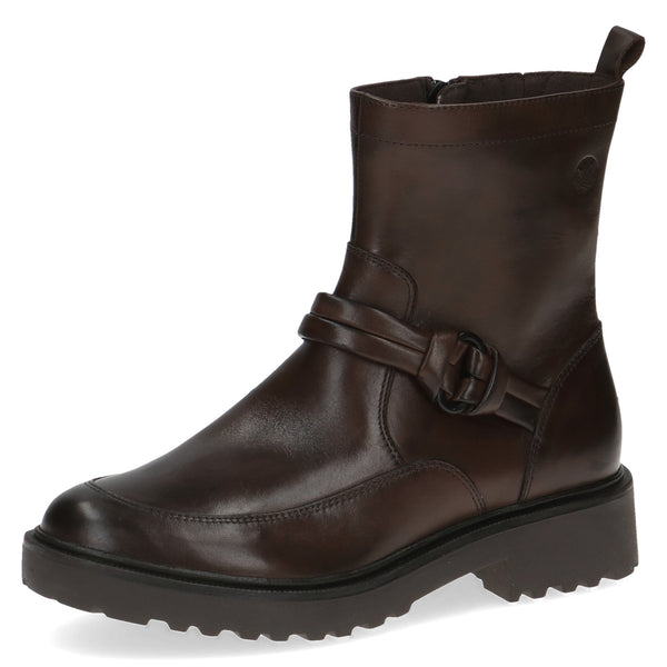 Caprice / 25420 Rugged styled Leather Short boot /Dark Brown