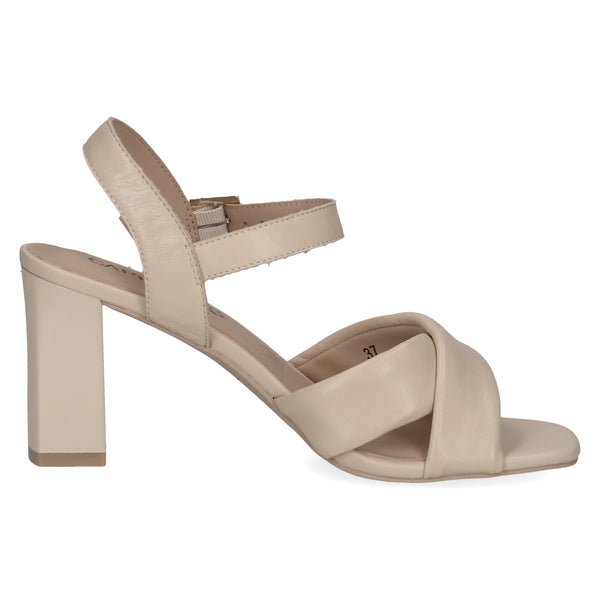 Caprice Leather Heeled Sandal 28311 | Offwhite