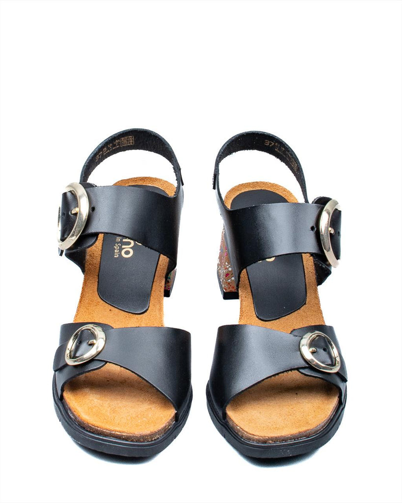 Yokono | Zahara-011 Block Heel Sandal | Black – Just Shoes Whitstable