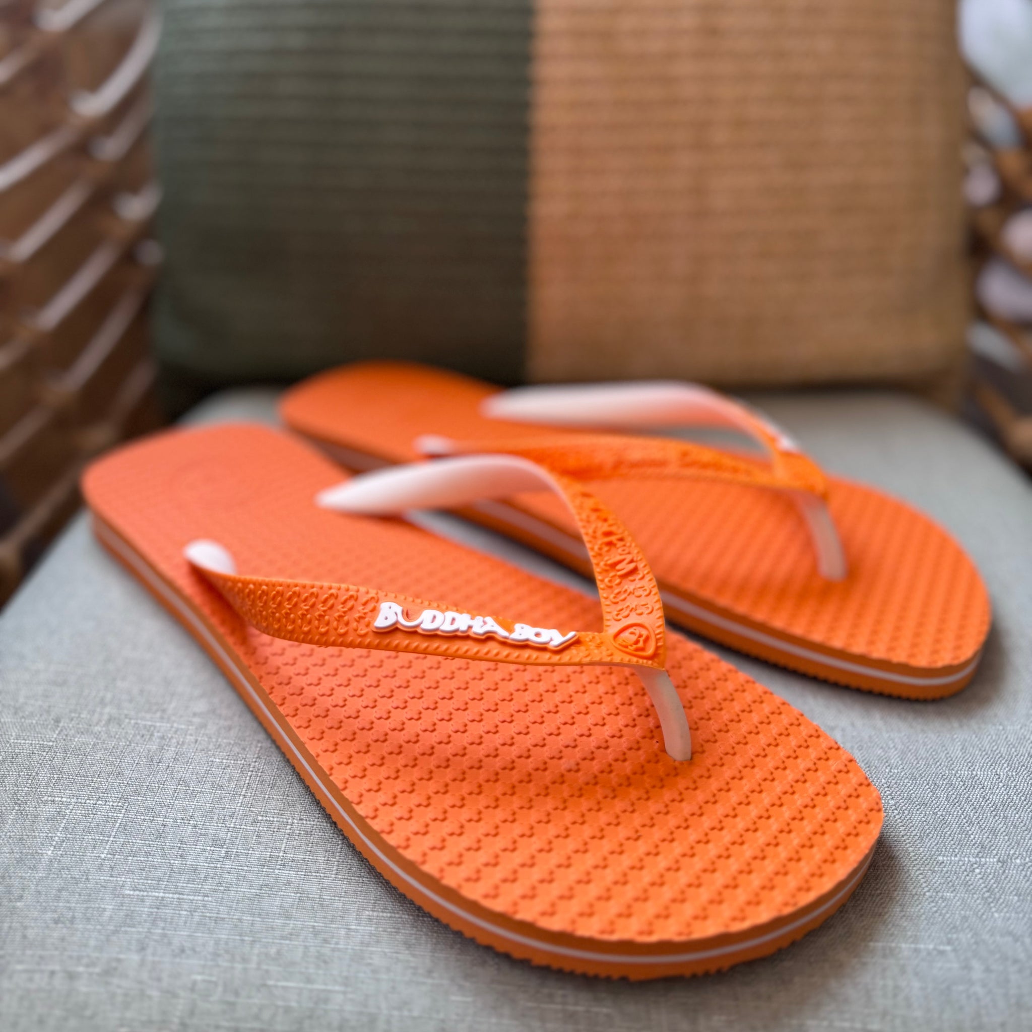 Orange flip flops cheap online