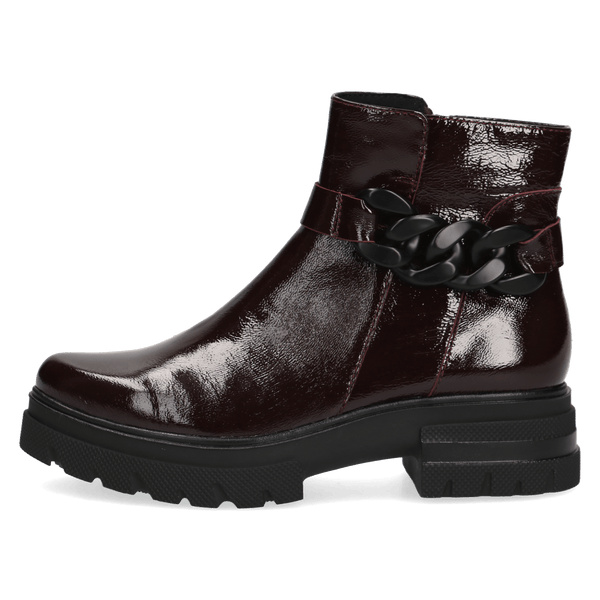 Caprice | Chunky Ankle Boot 25413 | Bordeaux Patent Leather