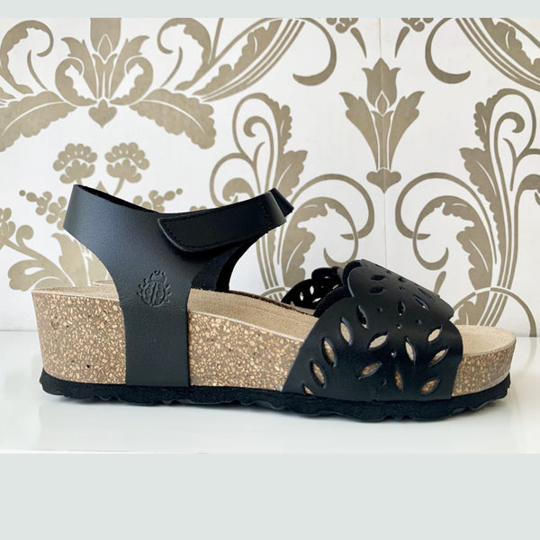 Yokono Wedge Sandal | Mahon 003 | Black